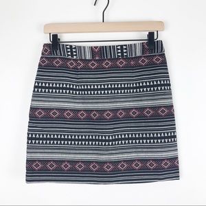 NWOT Aztec Embroidered Mini Skirt - XS